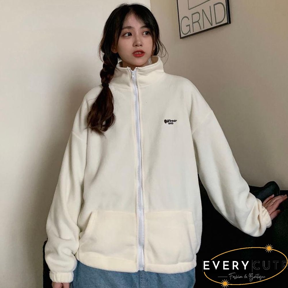 Harajuku Long Sleeve Oversized Hooded Sweatshirts Women Winter Vintage Clothes Woman Warm Thick Jacket Sweetshirt Zip Up Hoodies
