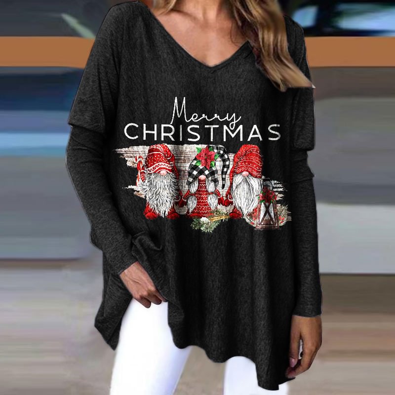 Merry Christmas Gnomes Design Loose Tees
