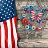 Acrylic 2D Flat DIY US Flag Butterfly Hanging Diamond Art Kits Wall Door Decor (A)