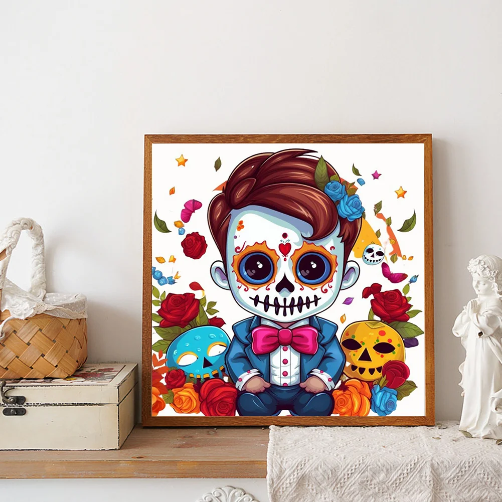 Full Round Diamond Painting 30*30cm - Skeleton Doll