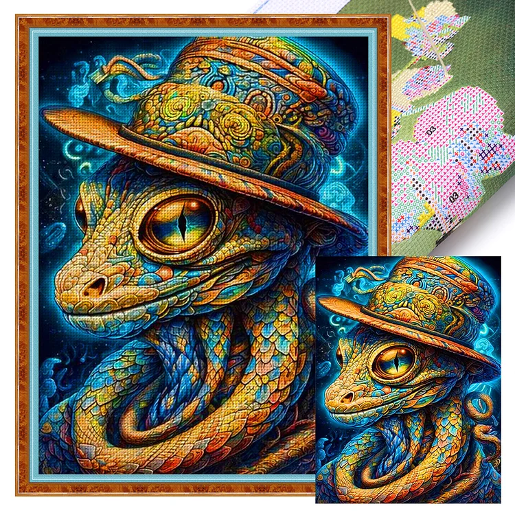 Colorful Snake 11CT (40*55CM) Stamped Cross Stitch gbfke