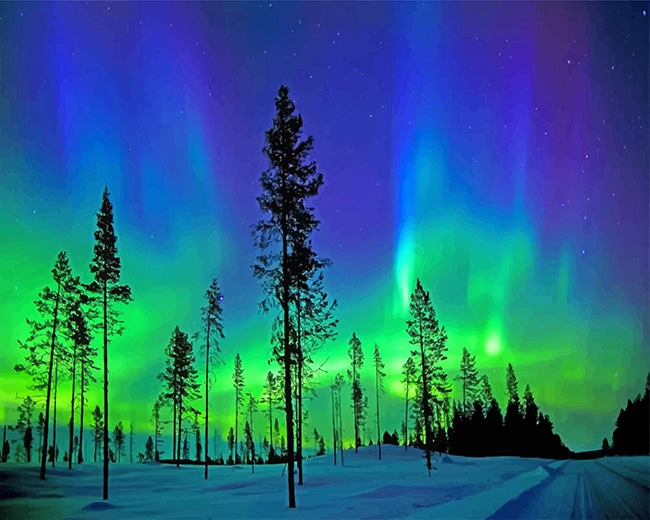 

Arctic Aurora Landscape – Paint By Numbers - 40*50CM, 501 Original