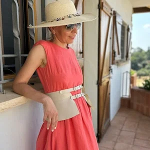 pornhint Pornhint Peplum Leather Skirt - Fetish Wear for Women - Wide Belt Dress Peplum