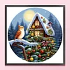 >SALE<Full Embroidery Eco-cotton Thread 11CT Printed Xmas Cottage Cross Stitch 40x40cm