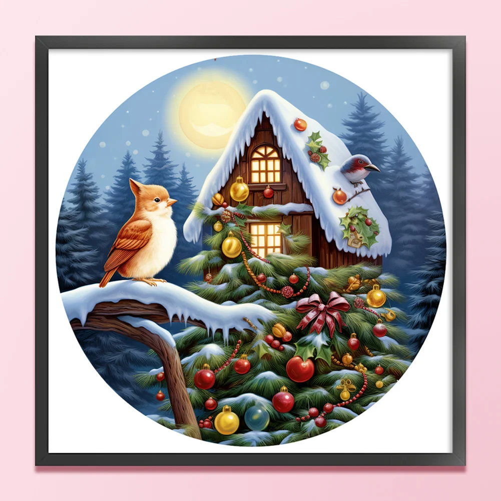 DIY Stamped Cross Stitch 11CT Full Embroidery 40*40cm - Christmas Cottage