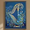 5D DIY Full Round Drill Diamond Painting Flowers And Harp Art Craft 30x40cm