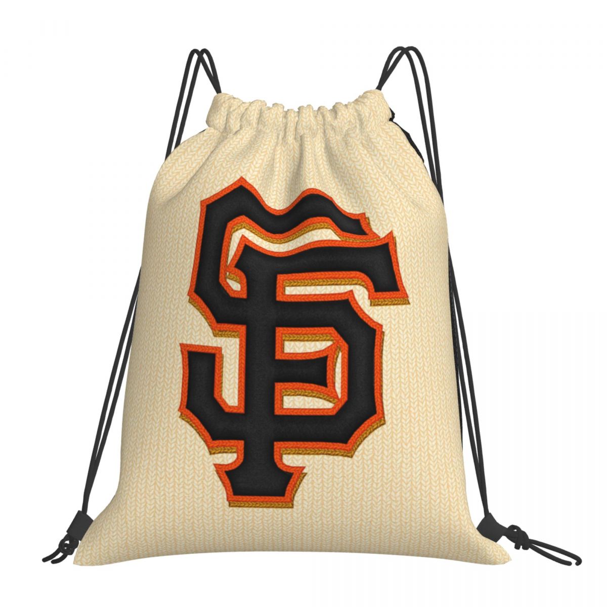 San Francisco Giants Logo Orange Outline Drawstring Bags for School Gym