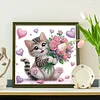 Diamond Painting-DIY Crystal Rhinestonet Flower Cat