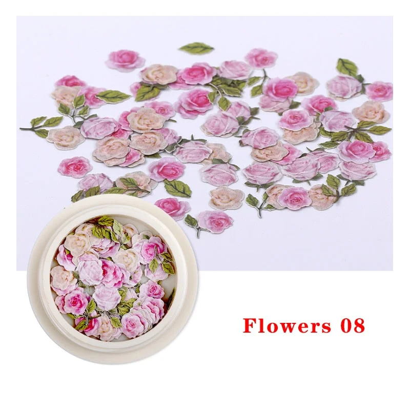 Spring Summer Flower Nail Decoration Wood Pulp Paper Mini Daisy Simulation Flower Butterfly Fashion DIY Nail Art Design Charm