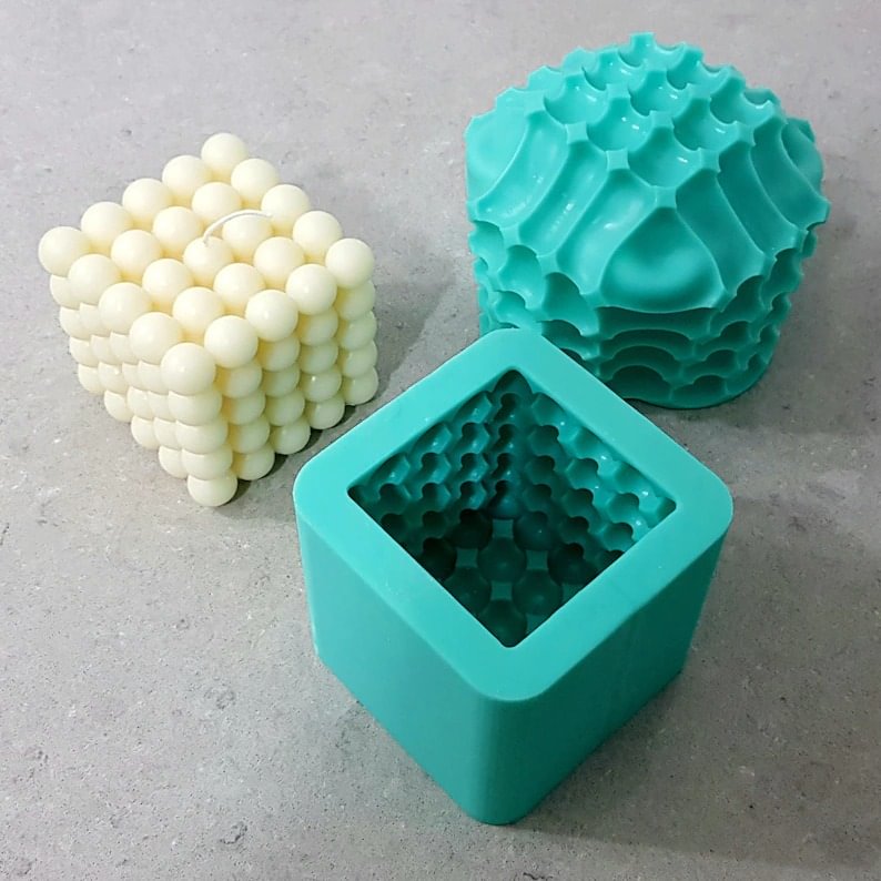 9cm Bubble Cube 5X5X5 Candle Mold