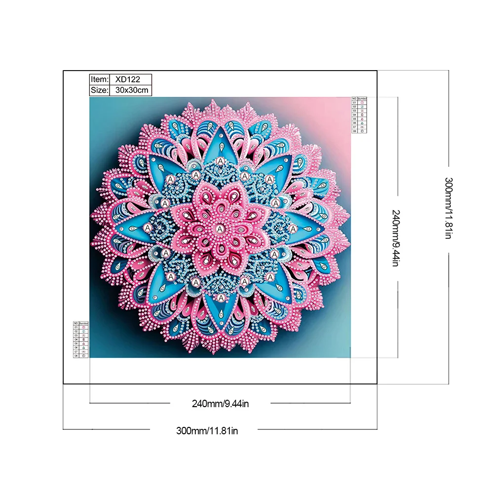 Diamond Painting - Partial Special Shaped Drill - Mandala(Canvas|30*30cm)