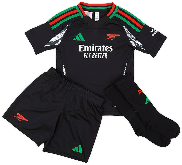 Kids Size 2024/2025 Arsenal Away Football Shirt 1:1 Thai Quality Kids Size（Jersey+shorts+socks）