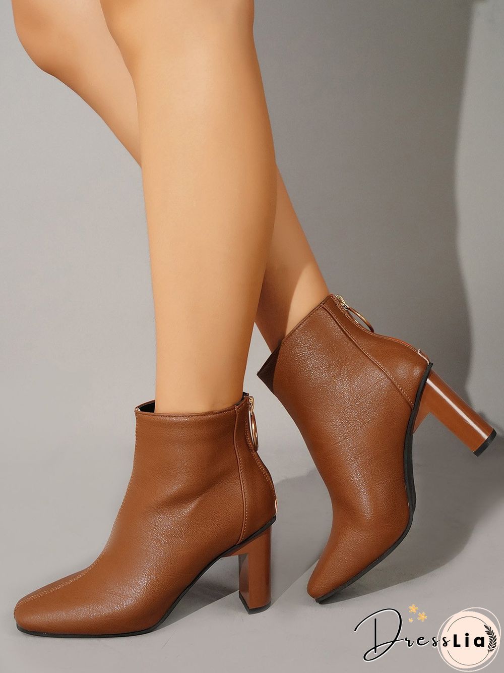 Comfortable High Heel Zip Martin Boots