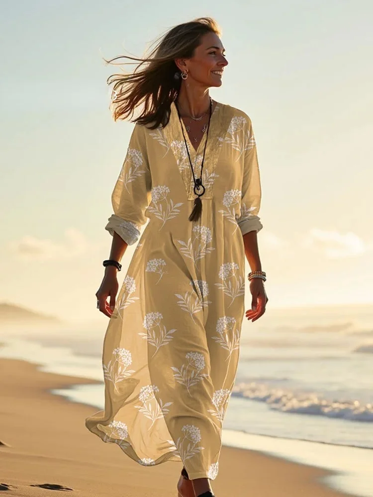 Women's  Holiday Floral  Art Print Casual Dress