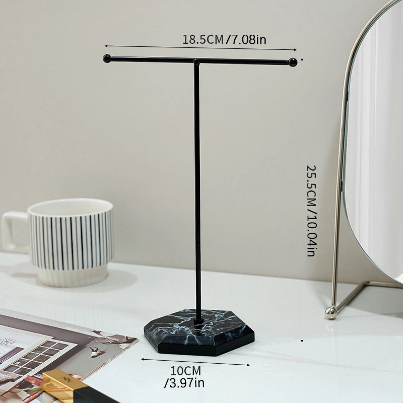 Wood Iron Casual Minimalist Geometric Jewelry Rack