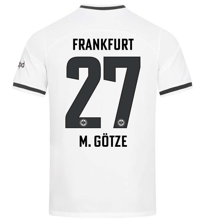 Eintracht Frankfurt Mario Götze 27 Home Shirt Kit 2022-2023