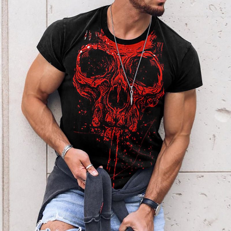 Retro Skull Print Unisex T-shirt