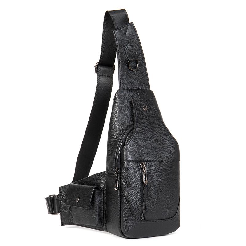 Mens Casual Multipurpose Vintage Large Capacity Leather Chest Packs