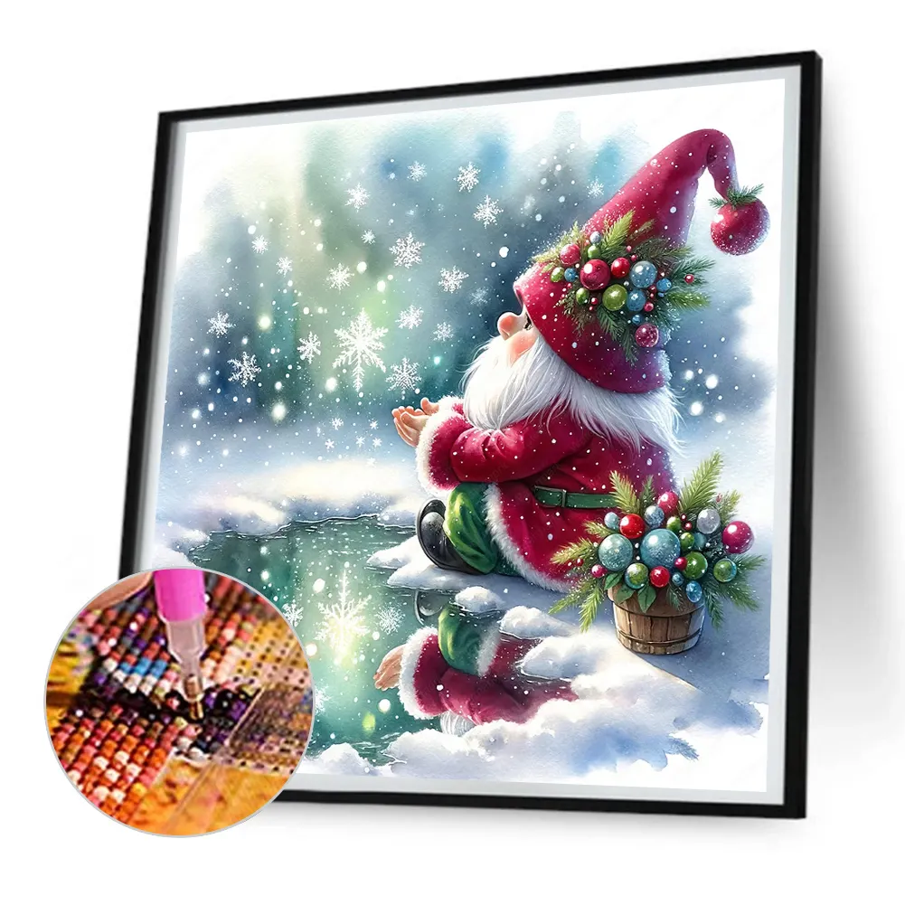Diamond Painting - Full Round Drill - Christmas Gnome(Canvas|30*30cm)