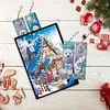(US Local)Christmas Bear A5 Size Diamond Painting Notebook Set with 4Pcs Bookmark Gift