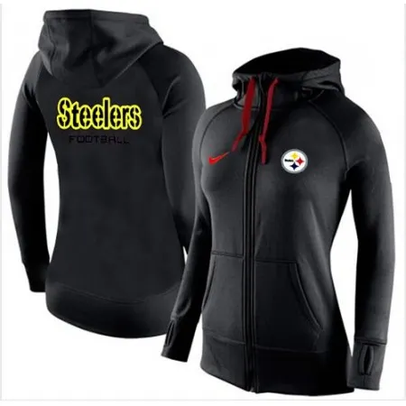 Women's  Pittsburgh Steelers Full-Zip Performance Hoodie Black_1