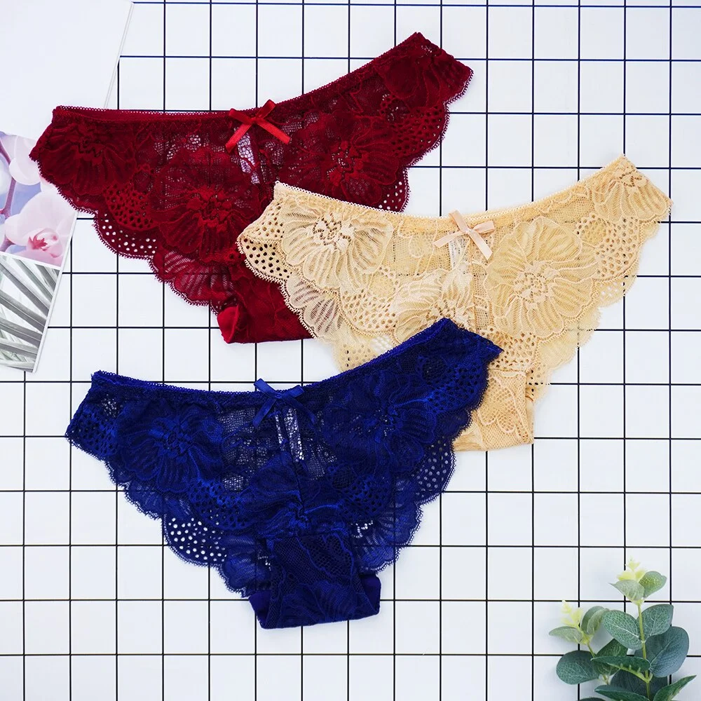 Billionm Panties Women Tangas Full Lace Sexy Underwear Transparent Thongs Hollow Out Underpants Wholesale Stringi Femme Pants