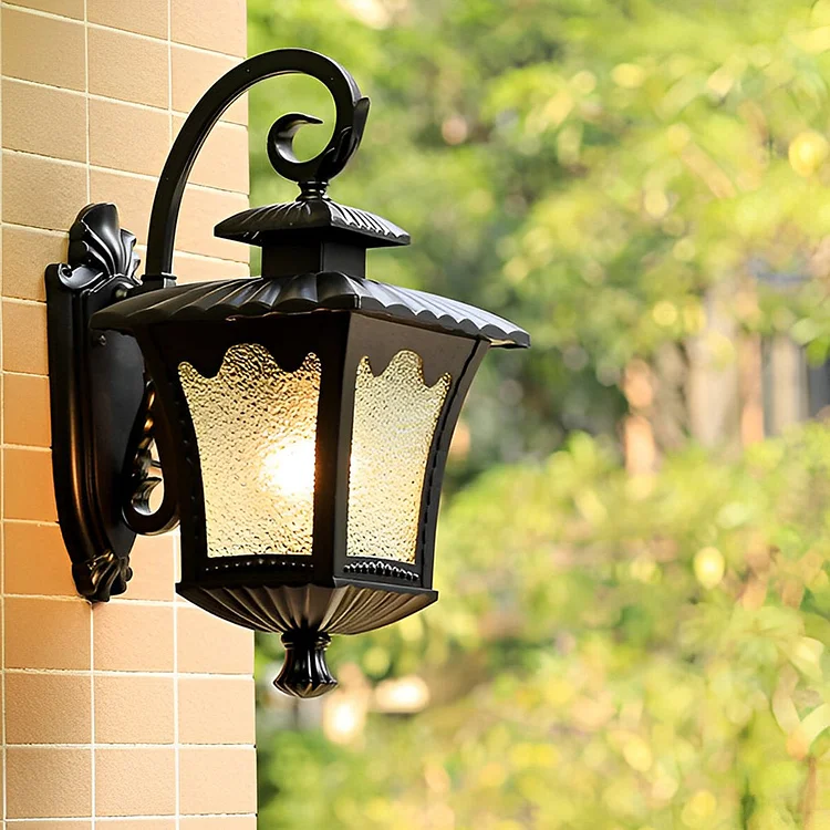 Creative Retro Glass Lantern Waterproof LED European-style Wall Lamp - Appledas