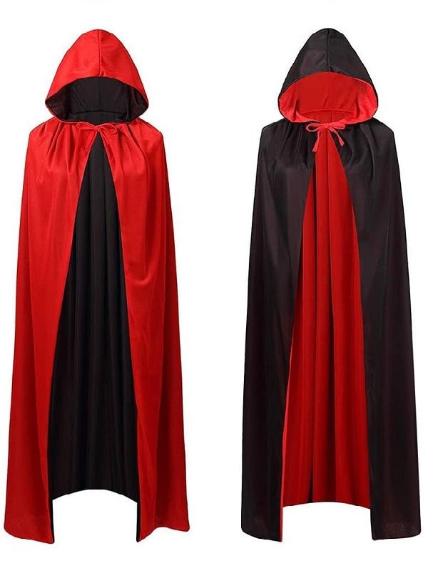 Halloween Hooded Death Devil Cloak Unisex Adult's Costume Black-elleschic