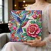 Framed Diamond Painting - Special Shaped - Rose Flowers and Hummingbird(25x25cm)