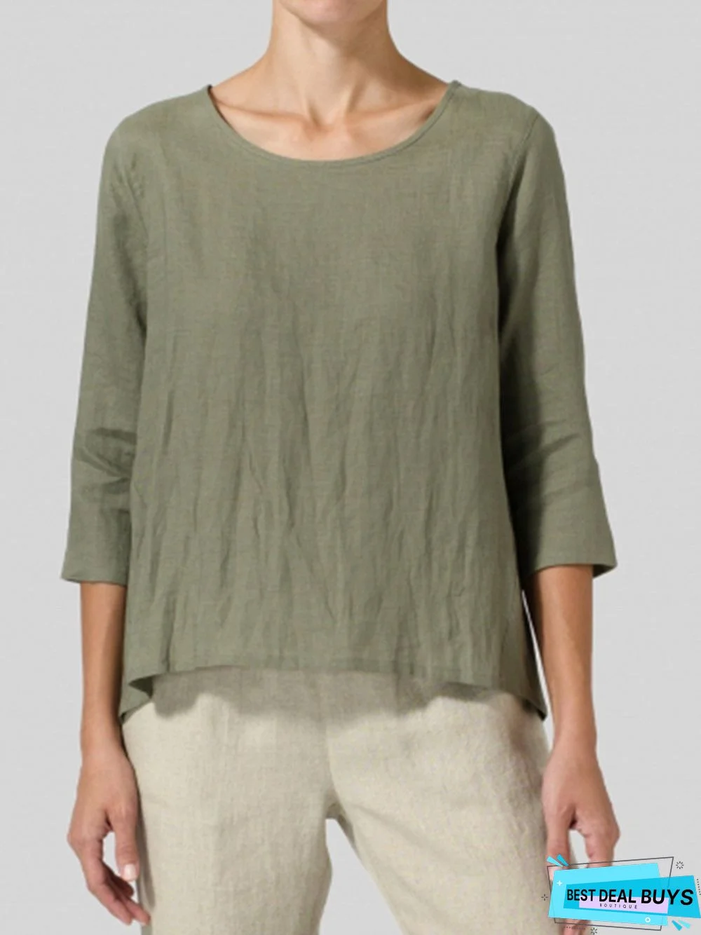 Women U-Neck Cotton Top