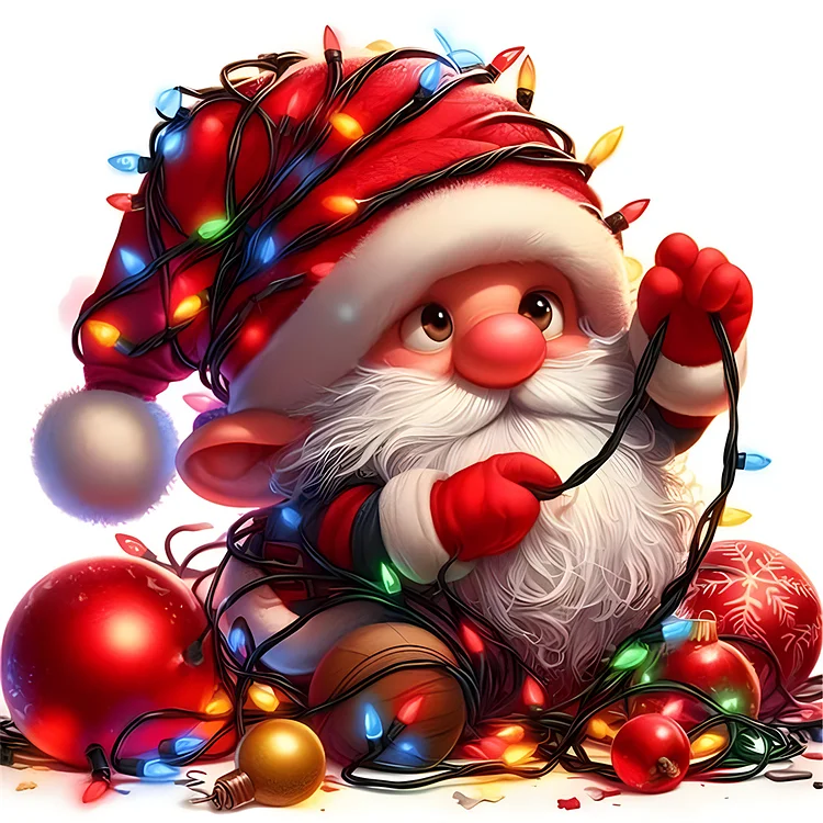 Colorful Santa Claus 30*30CM (Canvas) Full Round Drill Diamond Painting gbfke