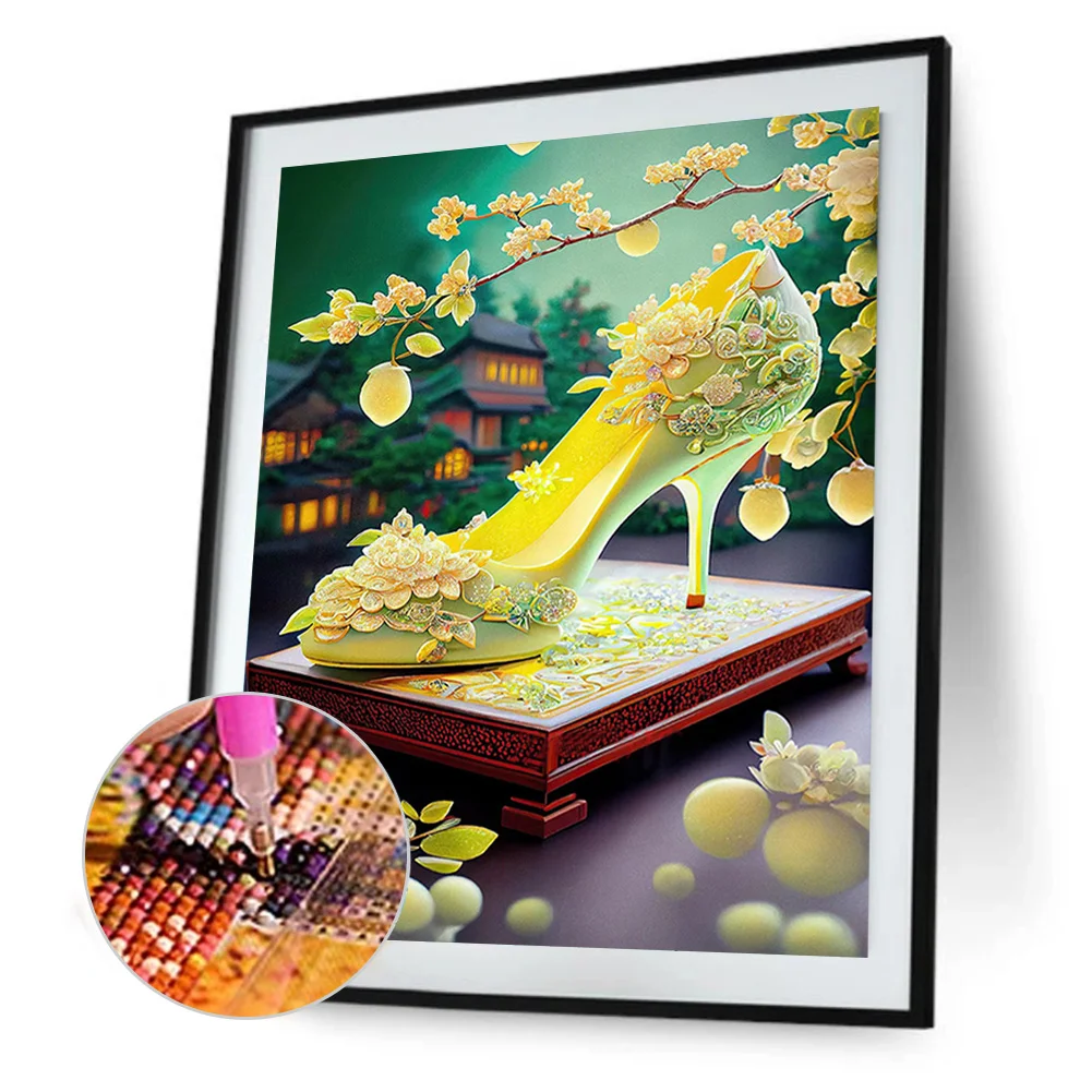 Full Round Diamond Painting 30*40cm - Dreamy Retro High Heels