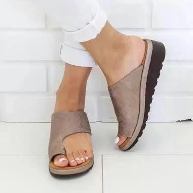 Breakj Breakj Women's Slope And Thick Bottom Clip Slippers Pure Color Fashion Slope And Slippers Women's Beach Sandals
