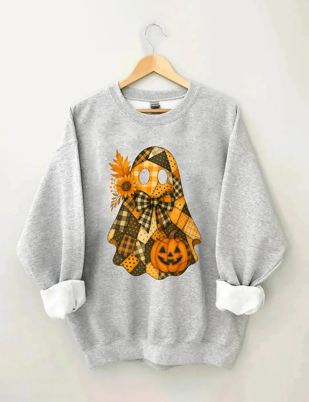 Retro Splicing Cute Ghosts And Pumpkins Sweatshirt