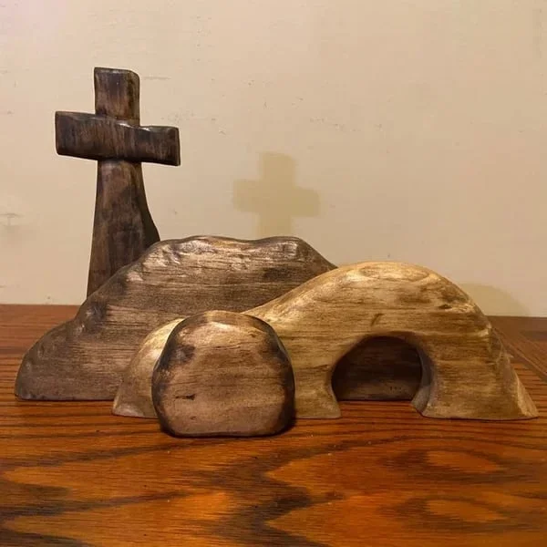 Handmade Jesus Tomb-Easter Scene Wooden Decoration