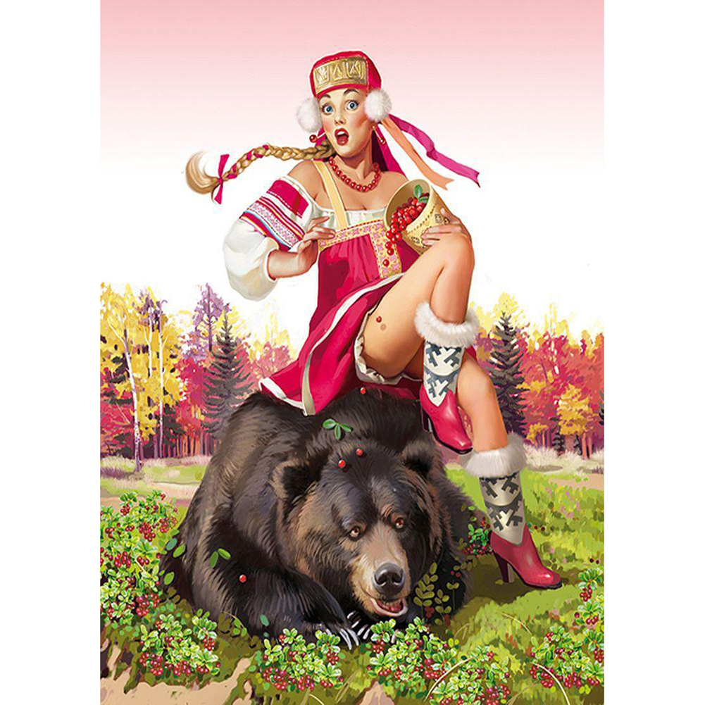 

Bear And Girl-Round Drill Diamond Painting-30*40CM, 501 Original