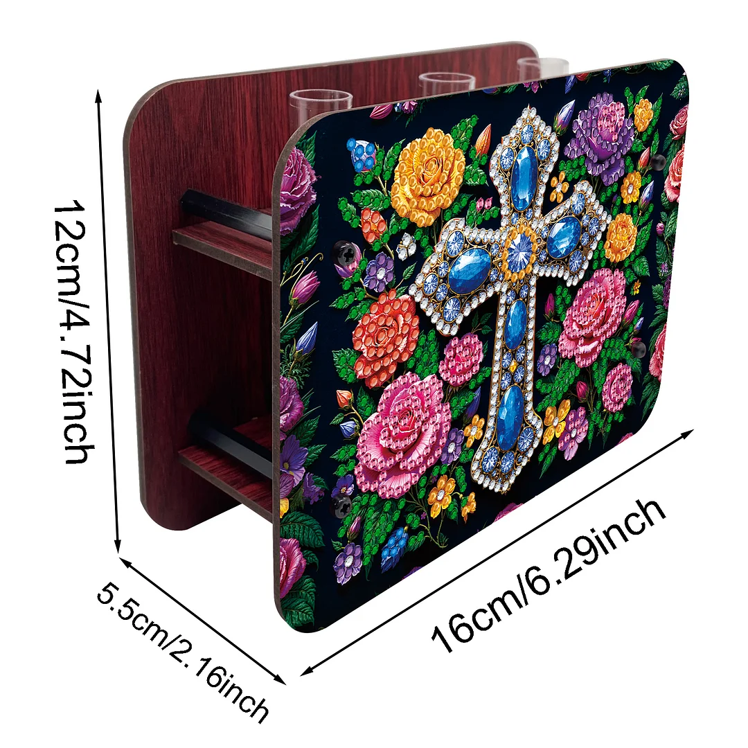 Cross DIY Flower Vase Wooden Double Sided Desktop Diamond Art Kit for Home Decor