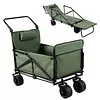 [US Local Warehouse] 2-in-1 Wagons Carts Foldable 440lbs Capacity Folding Chair Cart with All-Terrain Wheels Beach Wagon for  Sports Garden Camping (Green)