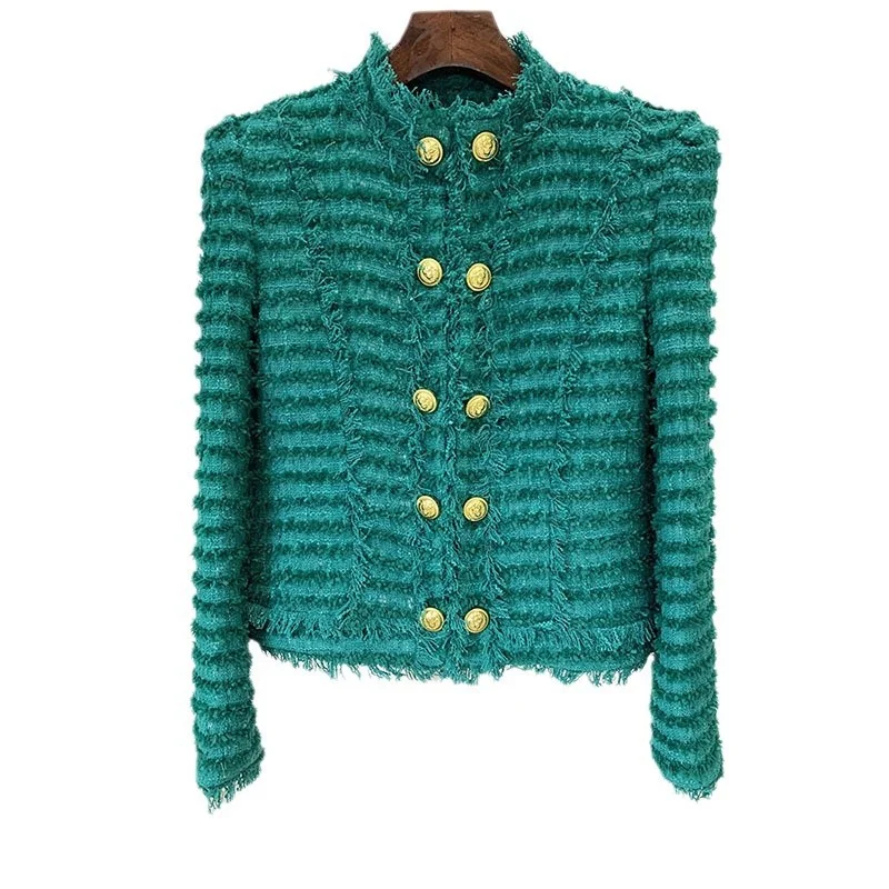 Nigikala Nigikala Autumn And Winter New Star Fashion Trough Side Of The Rough Flowers To Stand Up To Repair Jacket Jacket