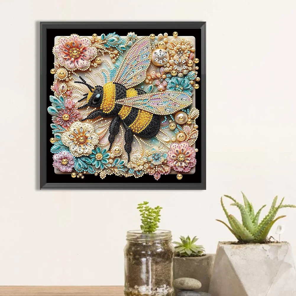 Diamond Painting - Partial Special Shaped Drill - Bee(Canvas|30*30cm)