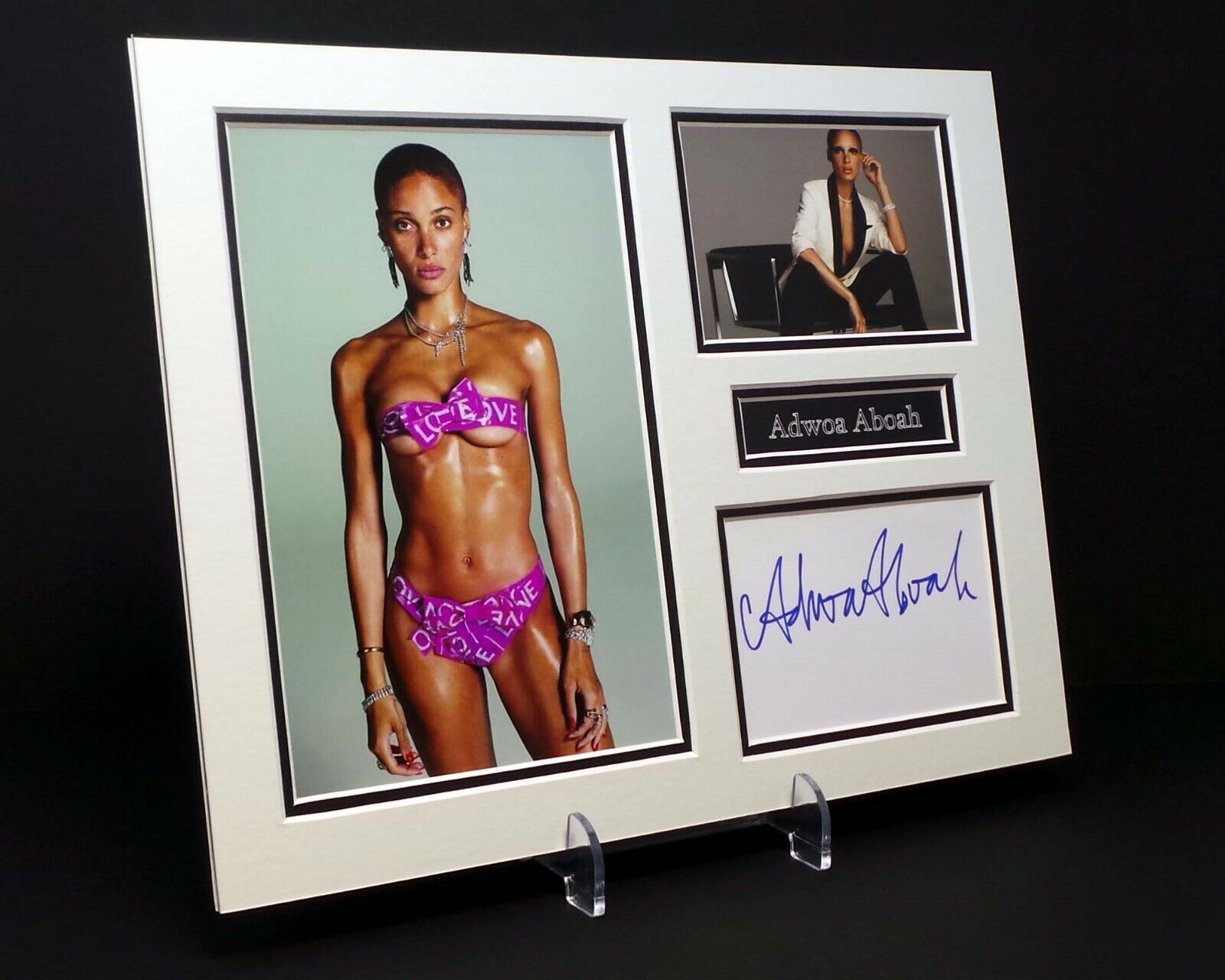 Adwoa ABOAH Signed Mounted Photo Poster painting Display AFTAL Fashion Model