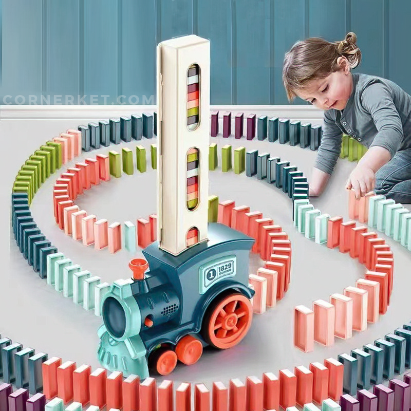 DOMINO TRAIN Automatic Laying Domino Blocks DIY Toy Set