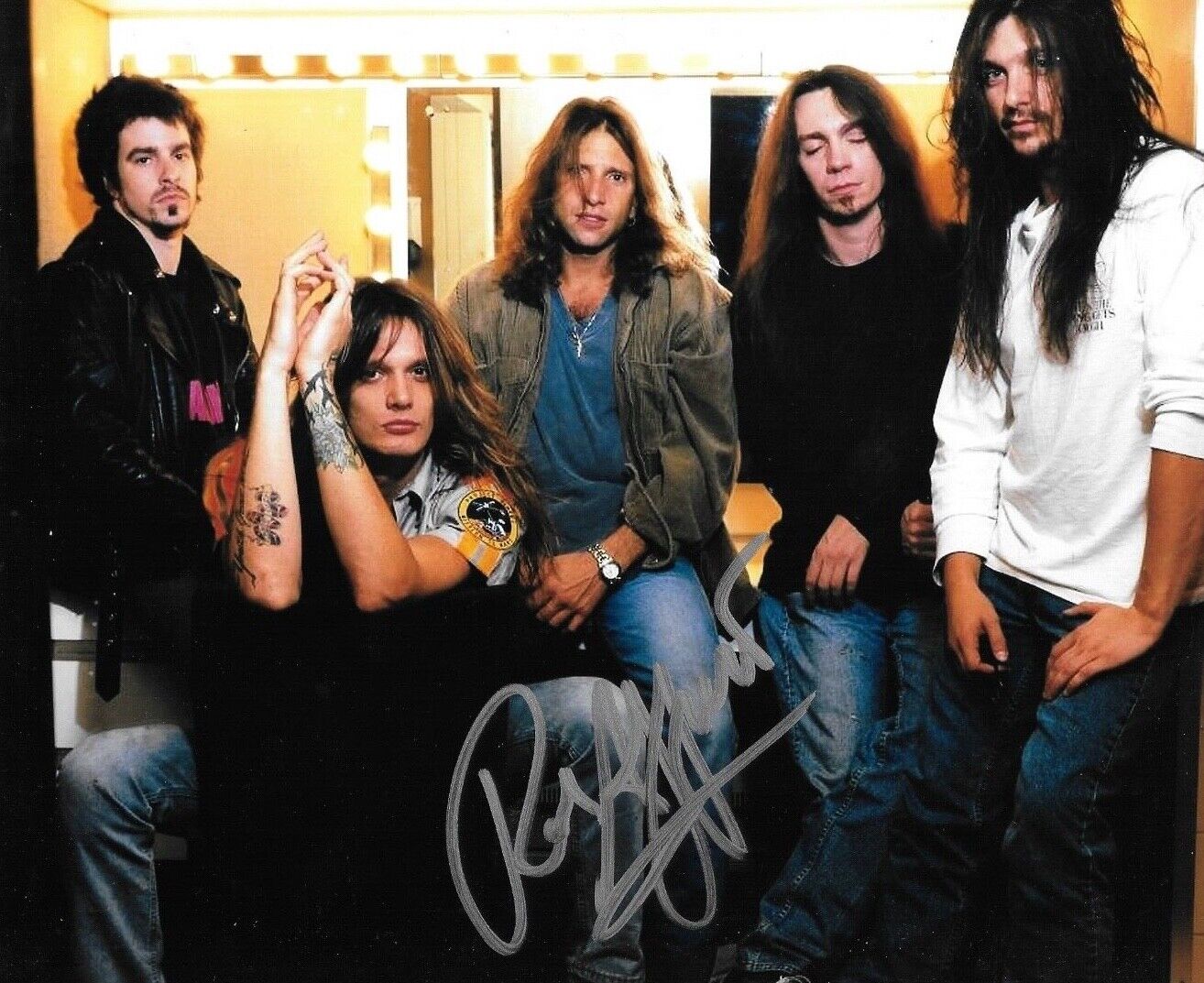 * ROB AFFUSO * signed 8x10 Photo Poster painting * SKID ROW DRUMMER * COA * 7