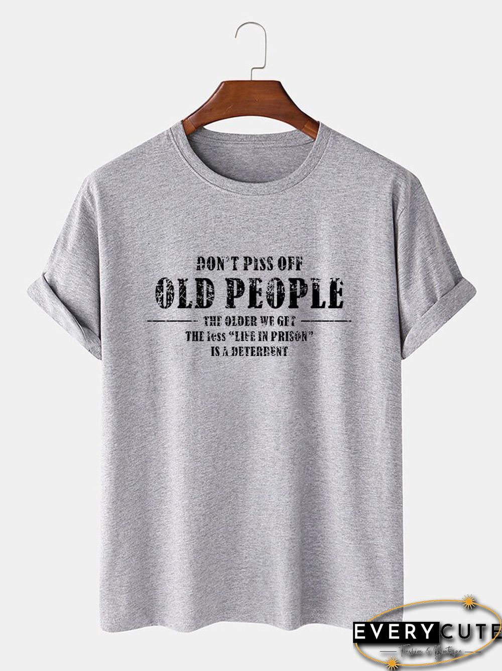 Cotton-Blend Vintage Printed Men's Fashion Print Tee
