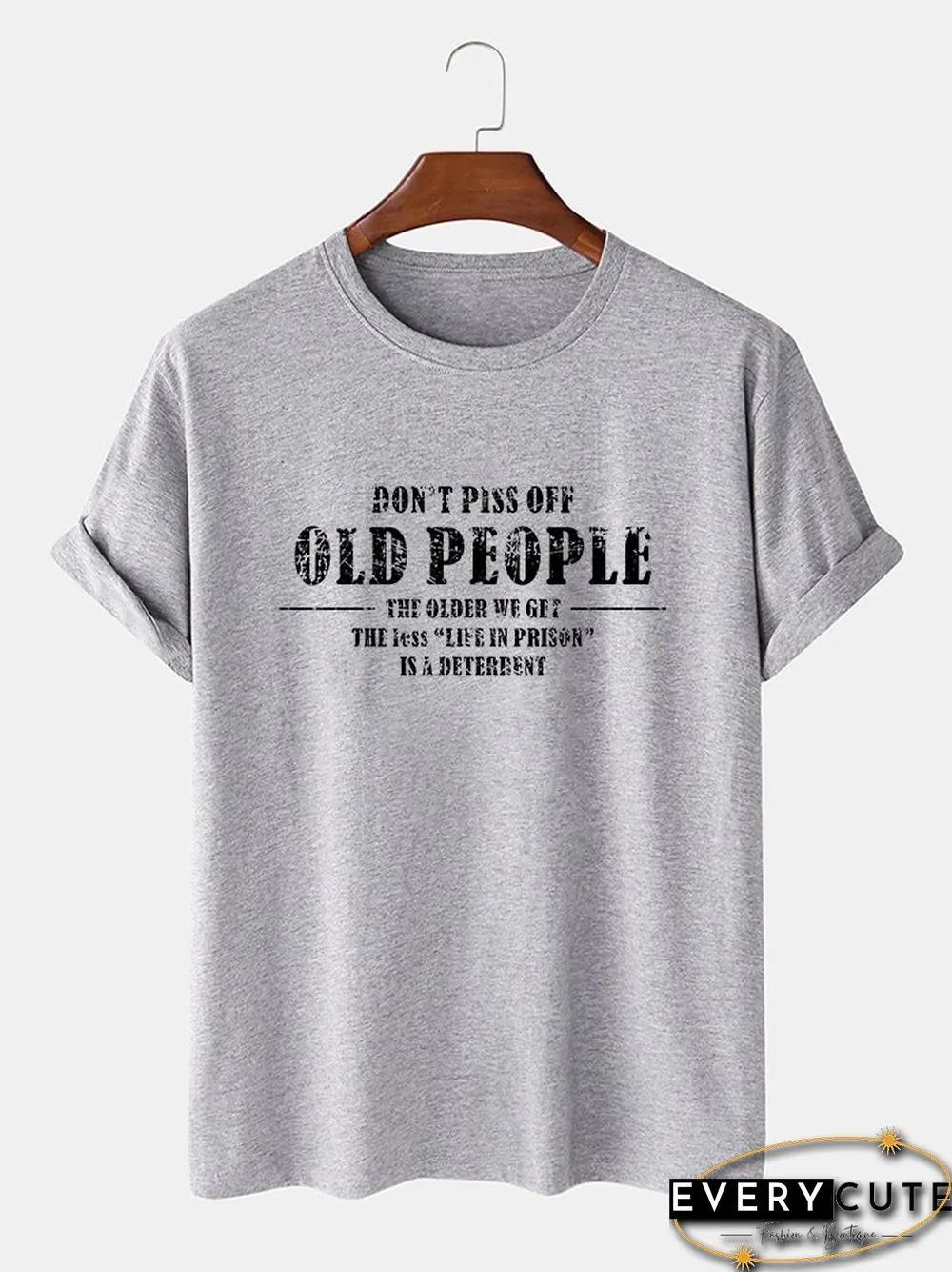 Cotton-Blend Vintage Printed Men's Fashion Print Tee