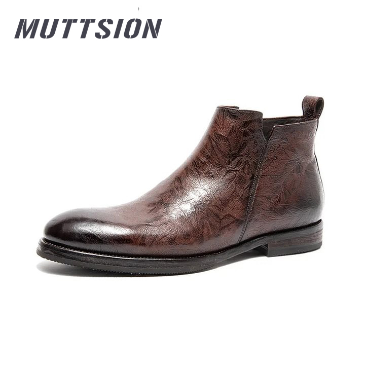 MUTTSION Goodyear Handmade Bison Leather Casual Chelsea Boots MUTTSION.COM MUTTSION