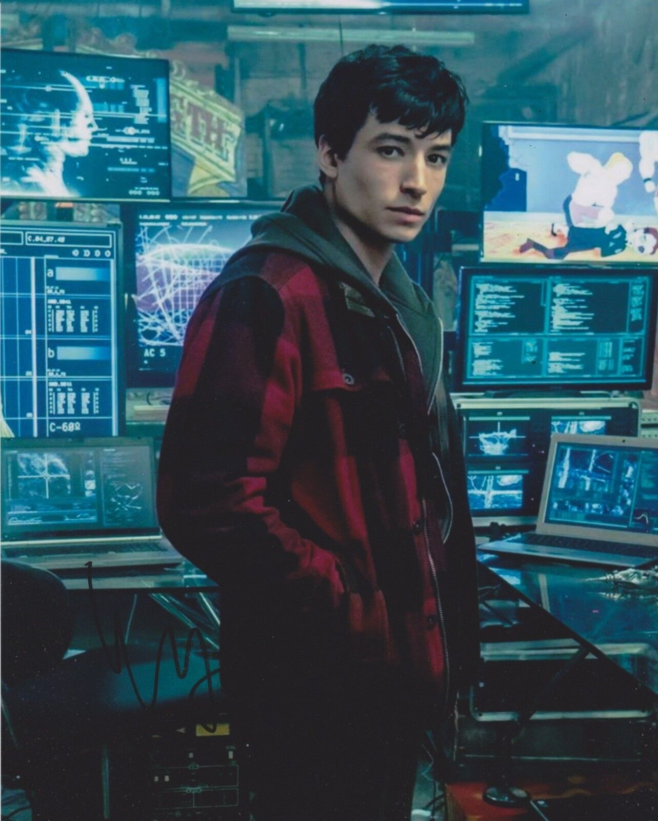 Ezra Miller Signed Justice League 10x8 Photo Poster painting AFTAL