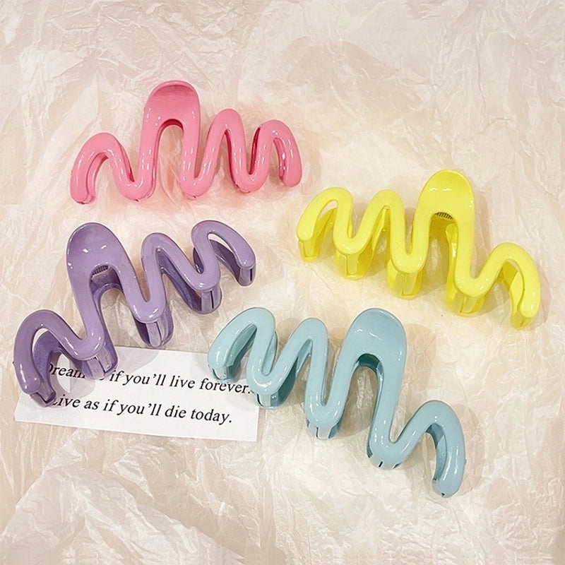 Jelly Color Wave Grab Clip Back Head Hair Grab Disc Hair Clip Shark Clip  New Summer Hairpin Headwear