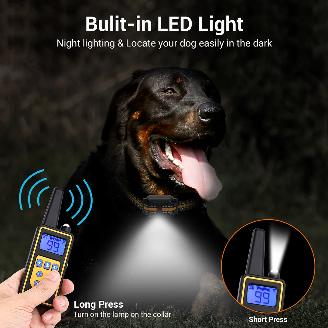 BEBANG Dog Training Collars for 2 Dogs, with Remote 880yards, 3 Modes Beep Vibration Shock, IPX7 Waterproof, LED Light, USB Charging,for Training Small Medium Large Dogs