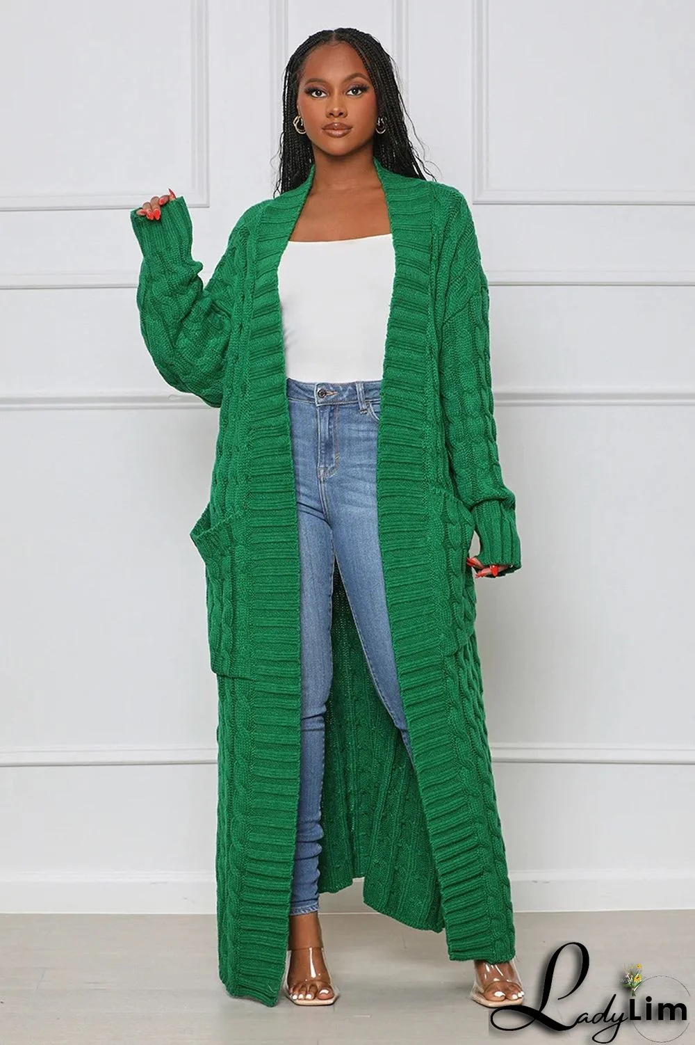 Women Winter Long Sleeve Plush Long Sweater Jacket